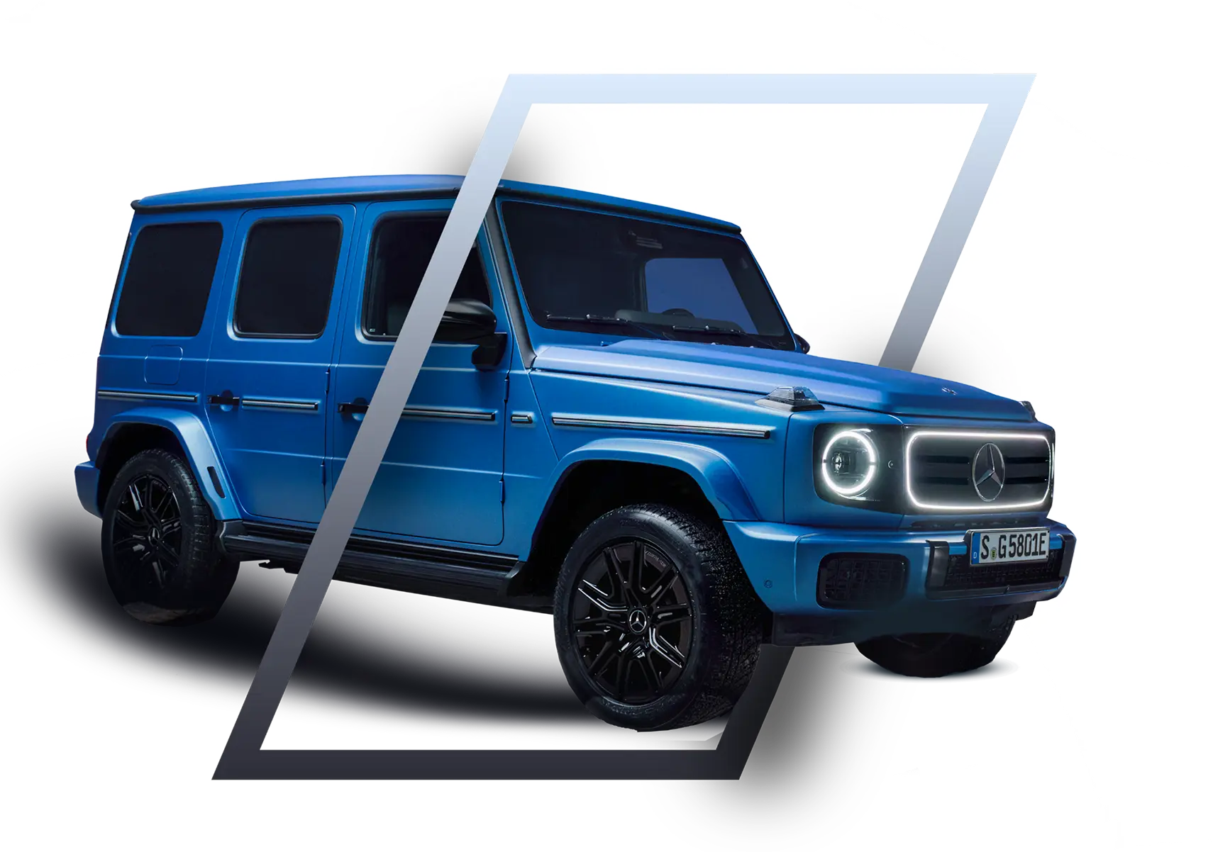 Mercedes-Benz G-Klasse blau in Raute-Rahmen Riess