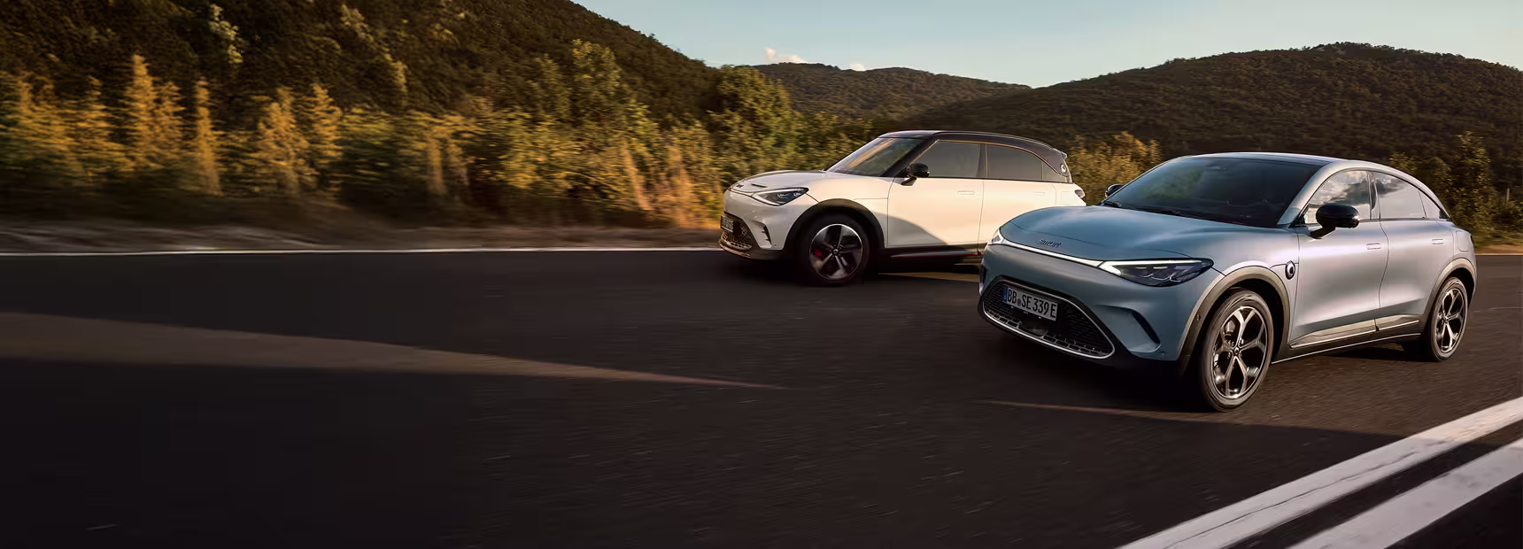 smart #3 und #1 auf Landstraße