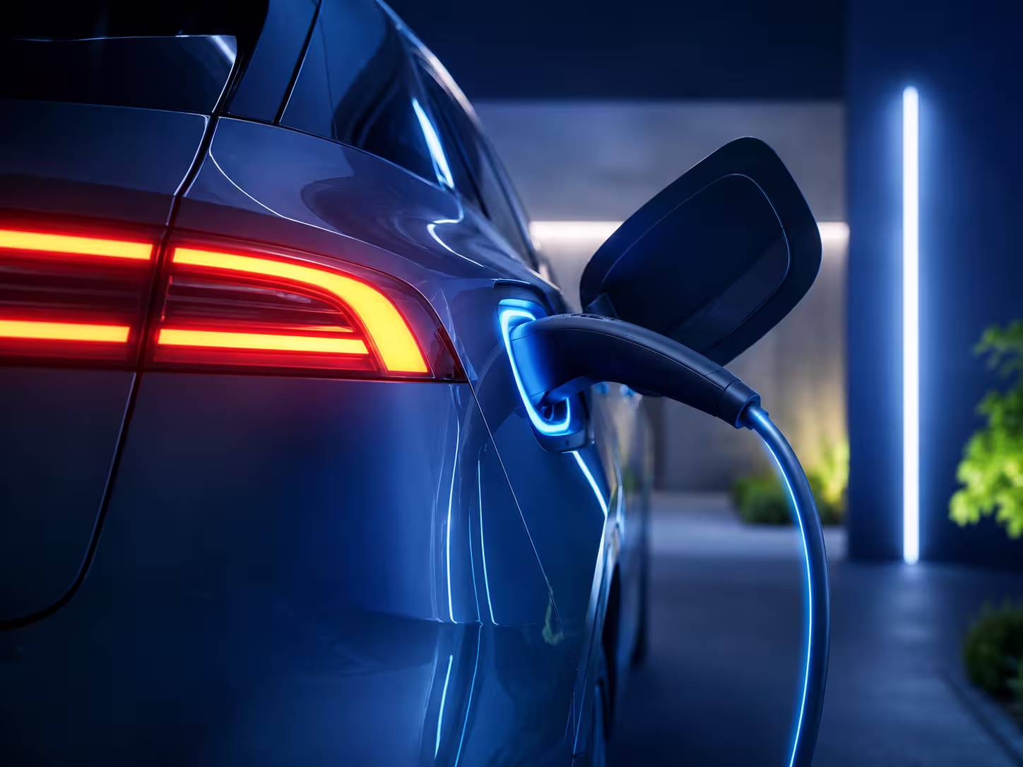 Elektro RIESS - Detailaufnahme unbekanntes Fahrzeug lädt an Säule