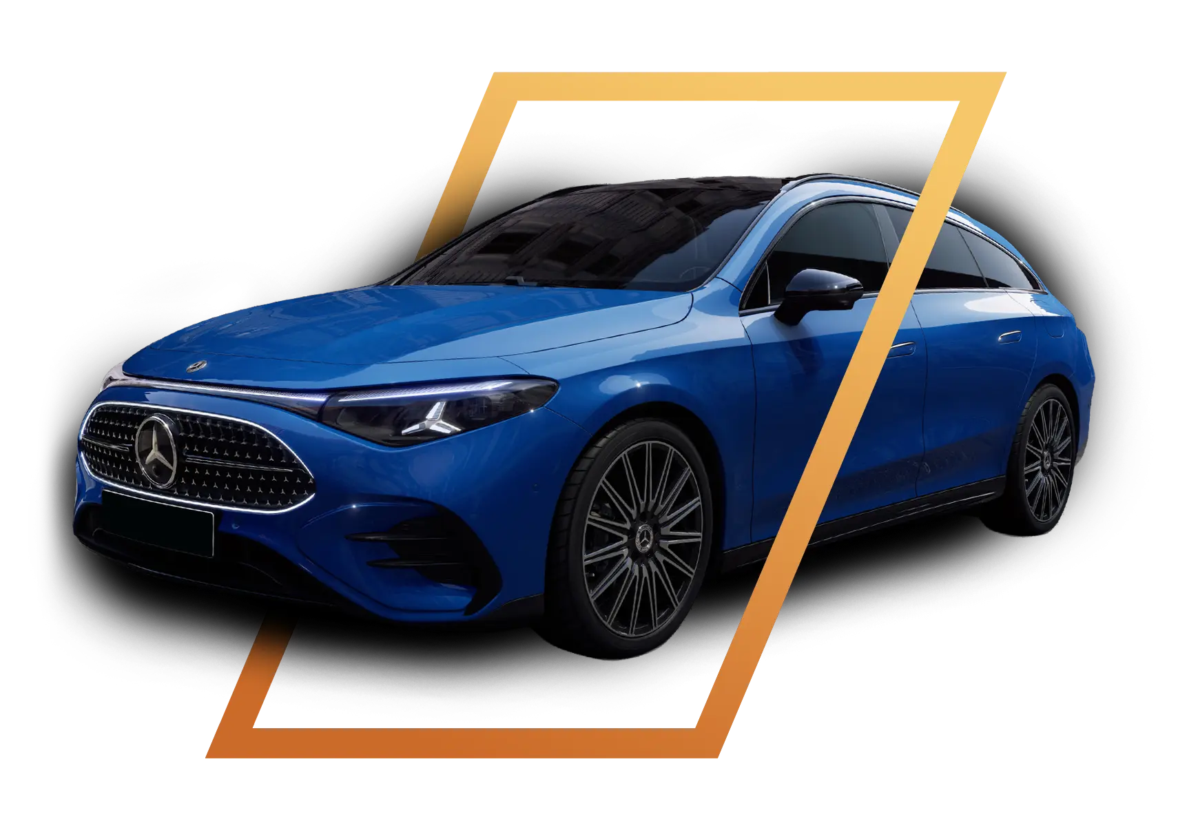 Mercedes-Benz CLA 2026 blau in Raute-Rahmen Riess